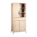 Moderne kast met geometrisch ontwerp en open schappen