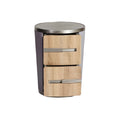Moderne ronde opbergkast met houten lades